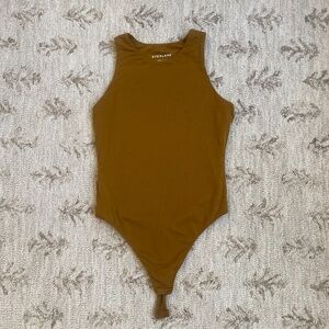 Everlane mustard colored bodysuit, small